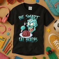 Be Smart Eat Brains Kids T-Shirt thumb 3