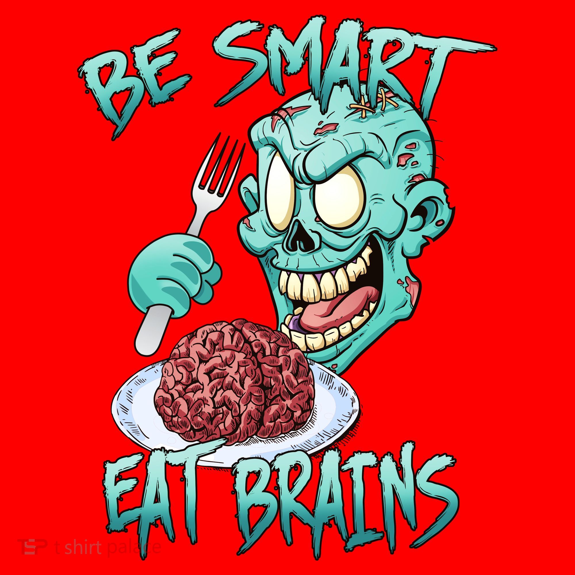 Be Smart Eat Brains Santa Hat