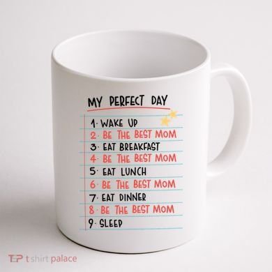 Be The Best Mom Life Routine Coffee Mug back