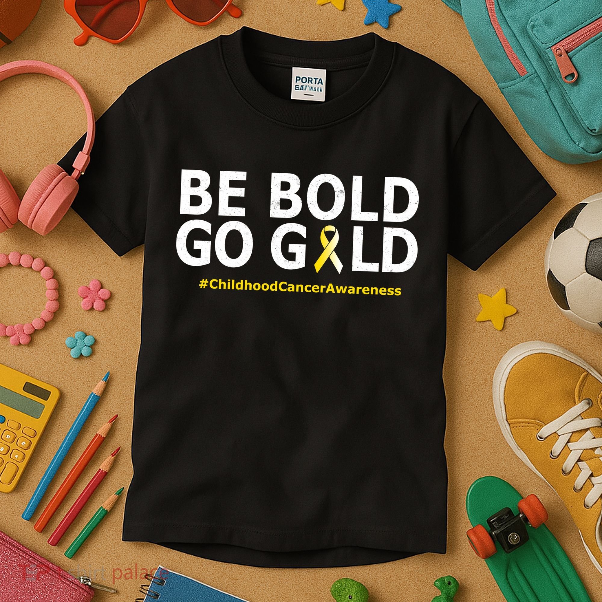 Be The Gold Childhood Cancer Awareness Kids T-Shirt