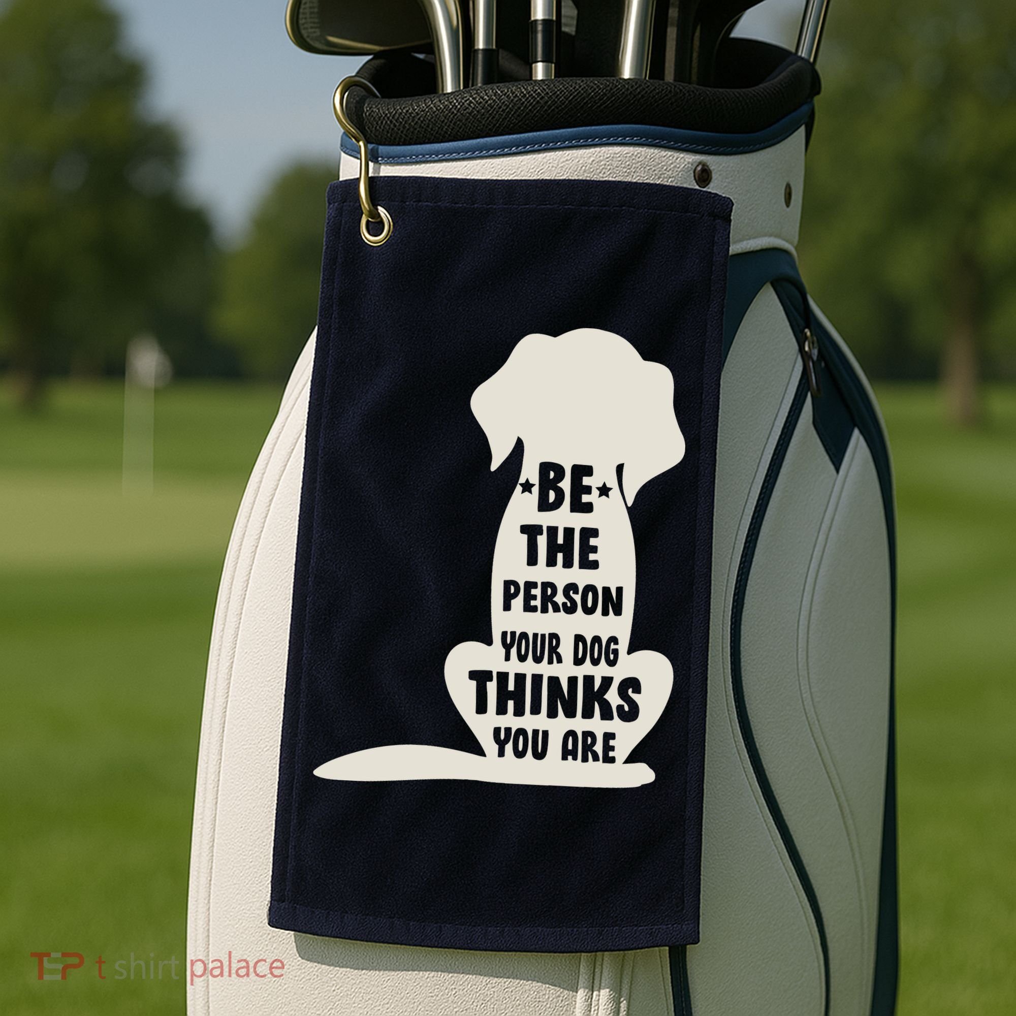 Be The Person Your Dog Thinks You Are Golf Towel
