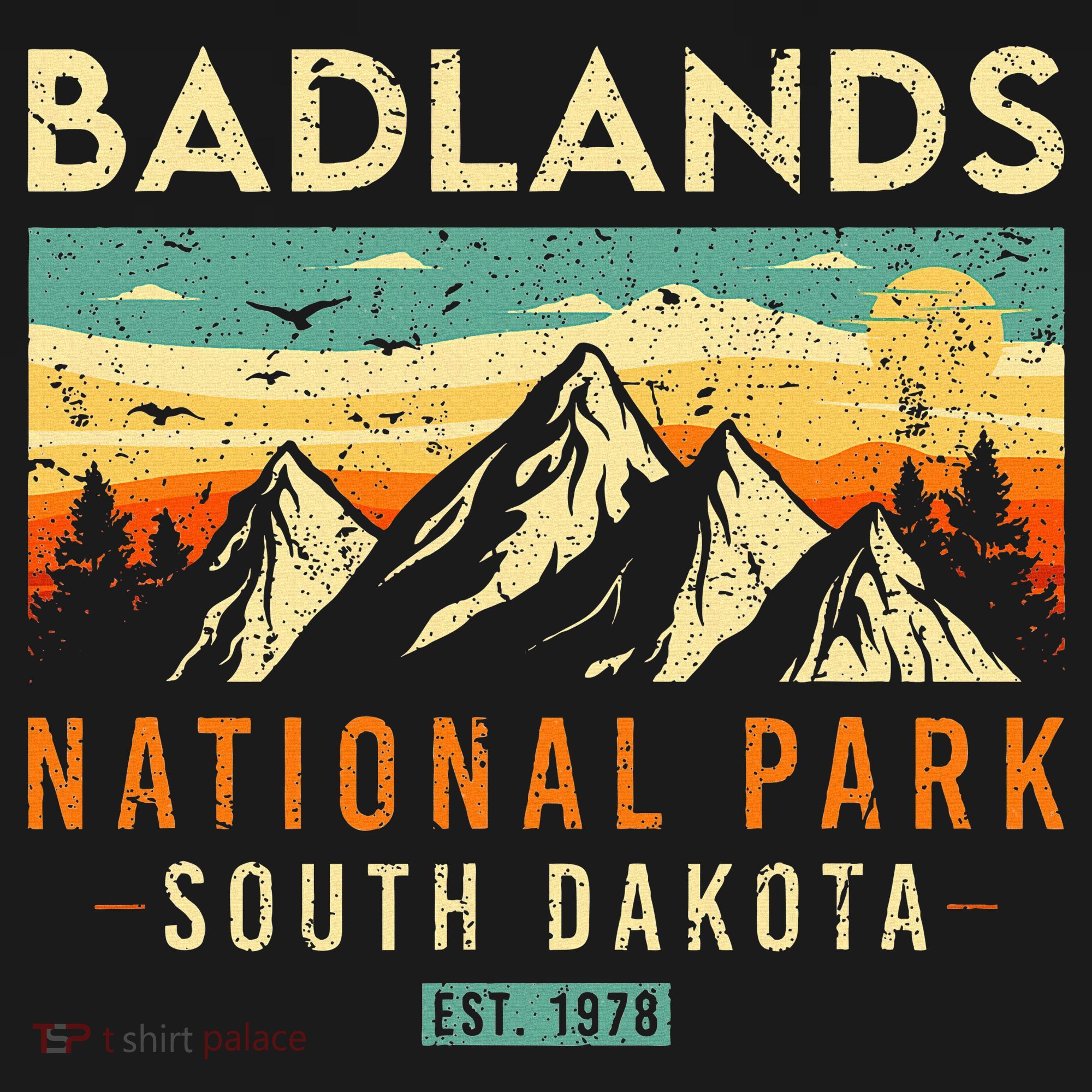Badlands Est. 1978 Vintage Retro South Dakota National Park T-Shirt
