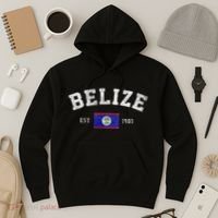 Belize Est. 1981 Belizean Flag Independence Day Hoodie thumb 3