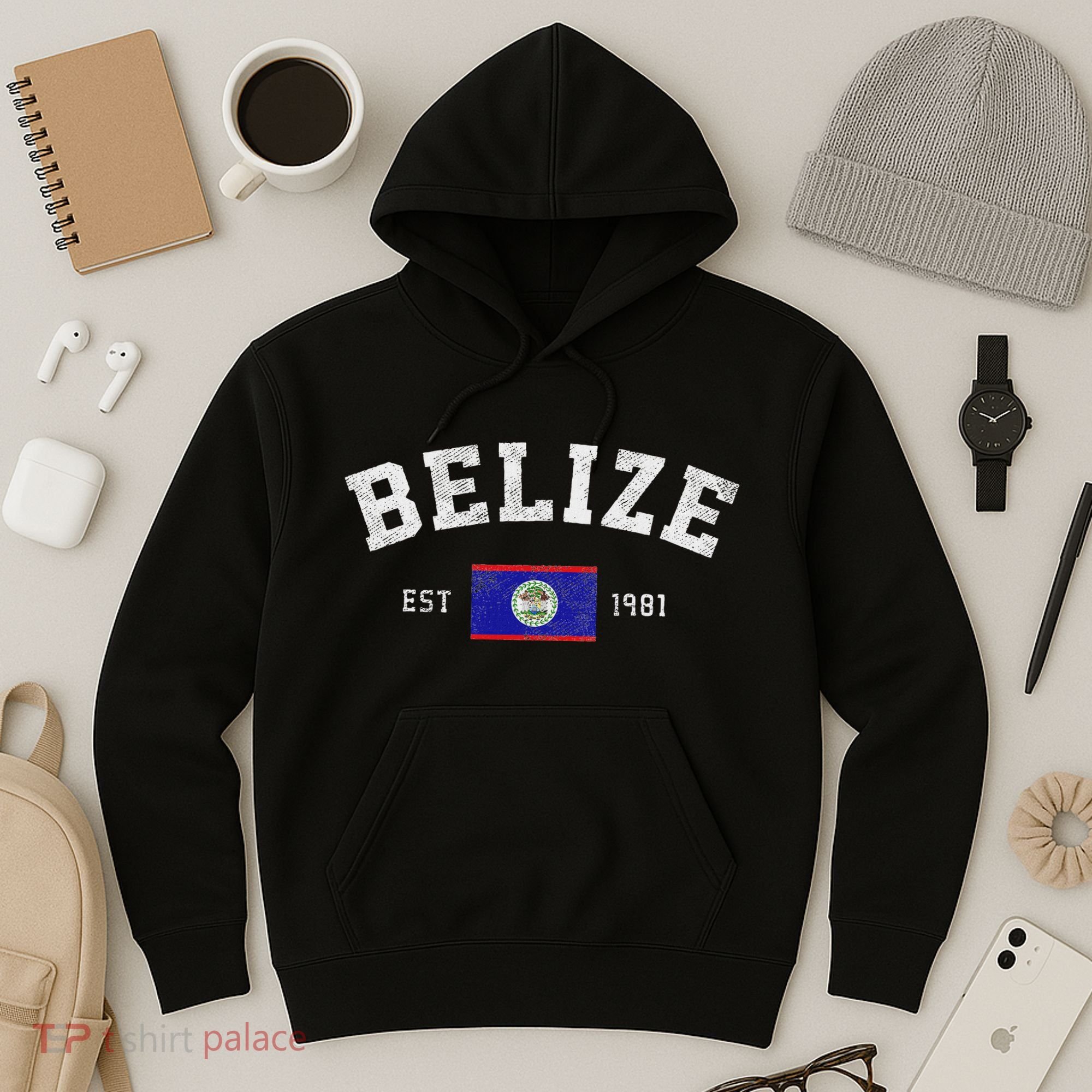 Belize Est. 1981 Belizean Flag Independence Day Hoodie