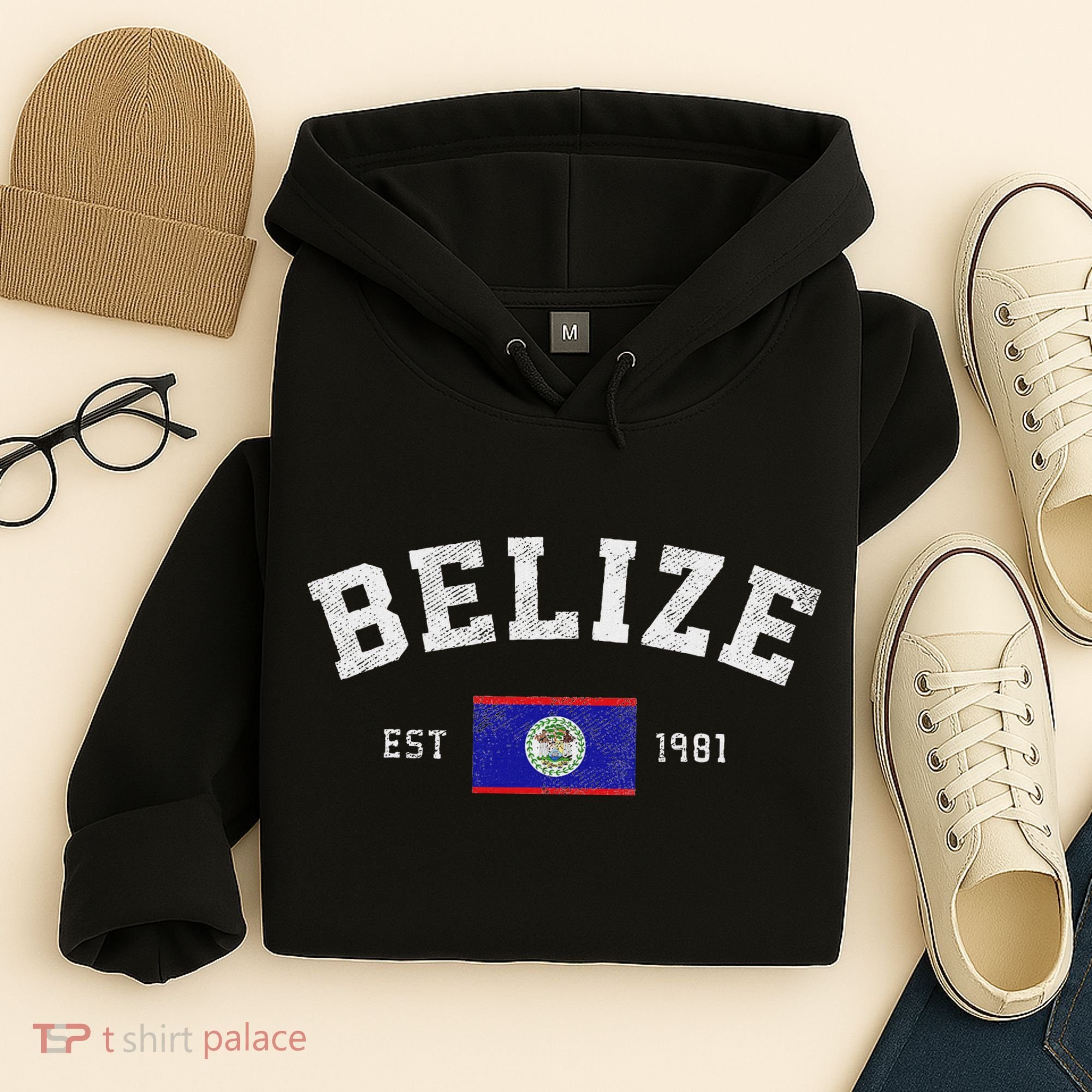 Belize Est. 1981 Belizean Flag Independence Day Hoodie