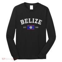 Belize Est. 1981 Belizean Flag Independence Day Long Sleeve Shirt thumb 0