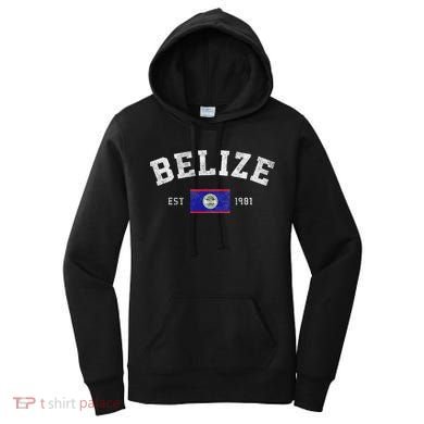 Belize Est. 1981 Belizean Flag Independence Day Women's Hoodie
