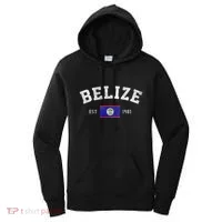 Belize Est. 1981 Belizean Flag Independence Day Women's Hoodie thumb 0