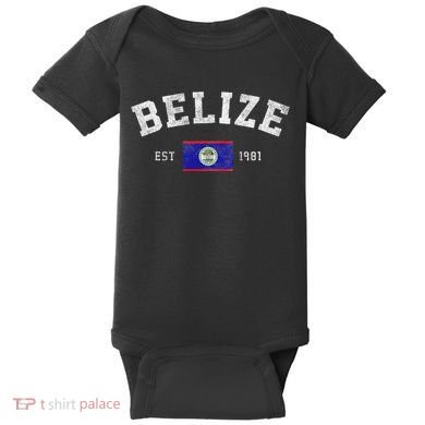 Belize Est. 1981 Belizean Flag Independence Day Baby Bodysuit