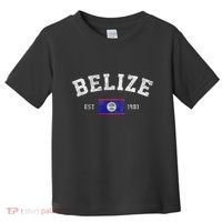 Belize Est. 1981 Belizean Flag Independence Day Toddler T-Shirt thumb 0