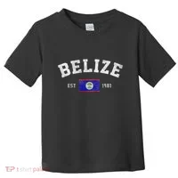 Belize Est. 1981 Belizean Flag Independence Day Toddler T-Shirt thumb 0