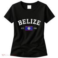 Belize Est. 1981 Belizean Flag Independence Day Women's T-Shirt thumb 0