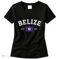 Belize Est. 1981 Belizean Flag Independence Day Women's T-Shirt thumb 0
