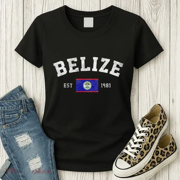 Belize Est. 1981 Belizean Flag Independence Day Women's T-Shirt