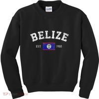 Belize Est. 1981 Belizean Flag Independence Day Kids Sweatshirt thumb 0