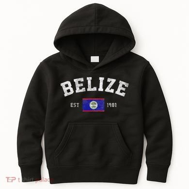Belize Est. 1981 Belizean Flag Independence Day Kids Hoodie