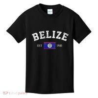 Belize Est. 1981 Belizean Flag Independence Day Kids T-Shirt thumb 0