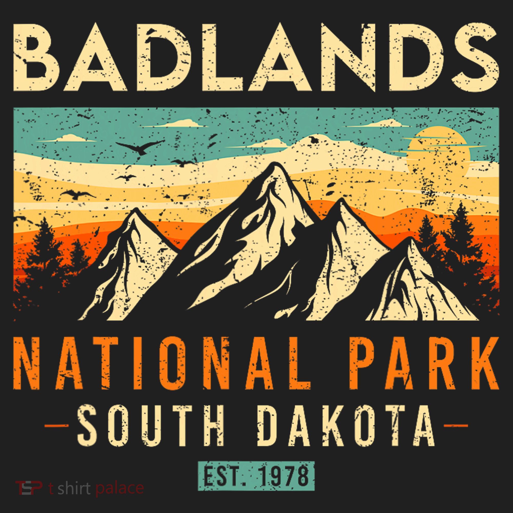 Badlands Est. 1978 O South Dakota National Park Golf Towel