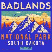 Badlands Est. 1978 O South Dakota National Park Mousepad thumb 1