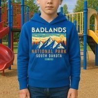 Badlands Est. 1978 O South Dakota National Park Kids Hoodie thumb 2