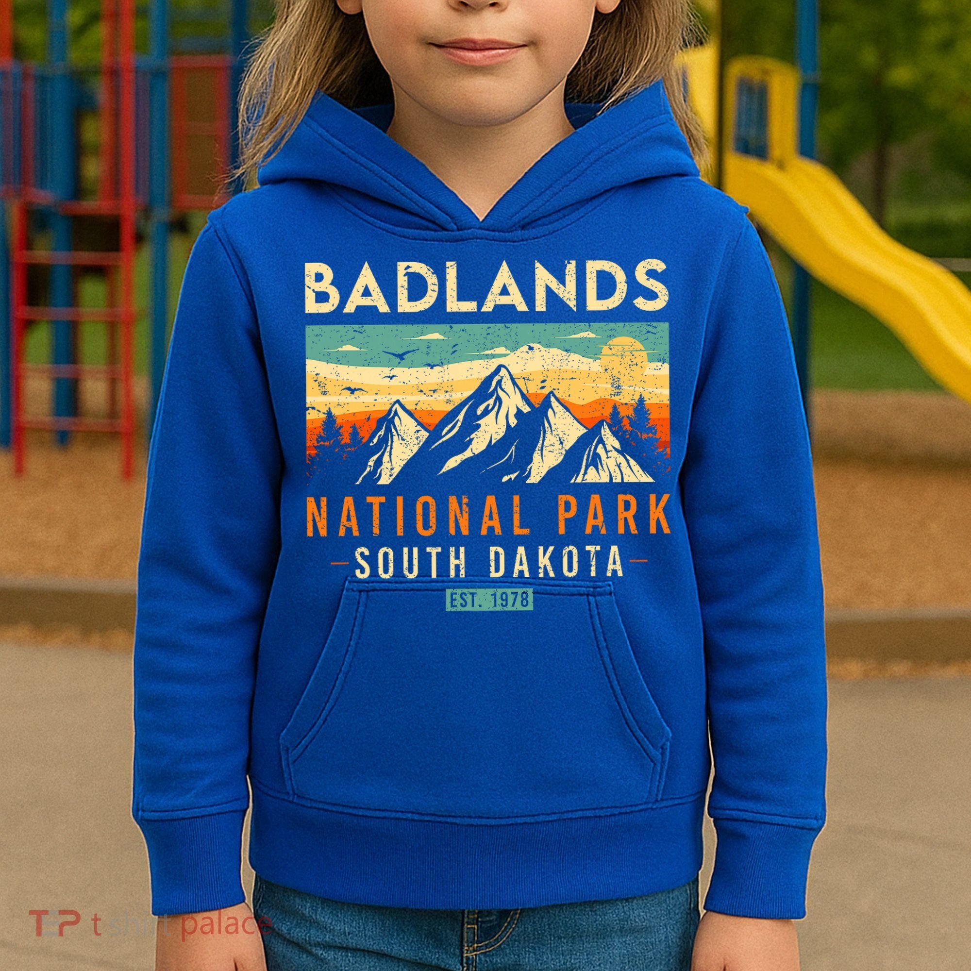 Badlands Est. 1978 O South Dakota National Park Kids Hoodie