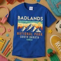 Badlands Est. 1978 O South Dakota National Park Kids T-Shirt thumb 3