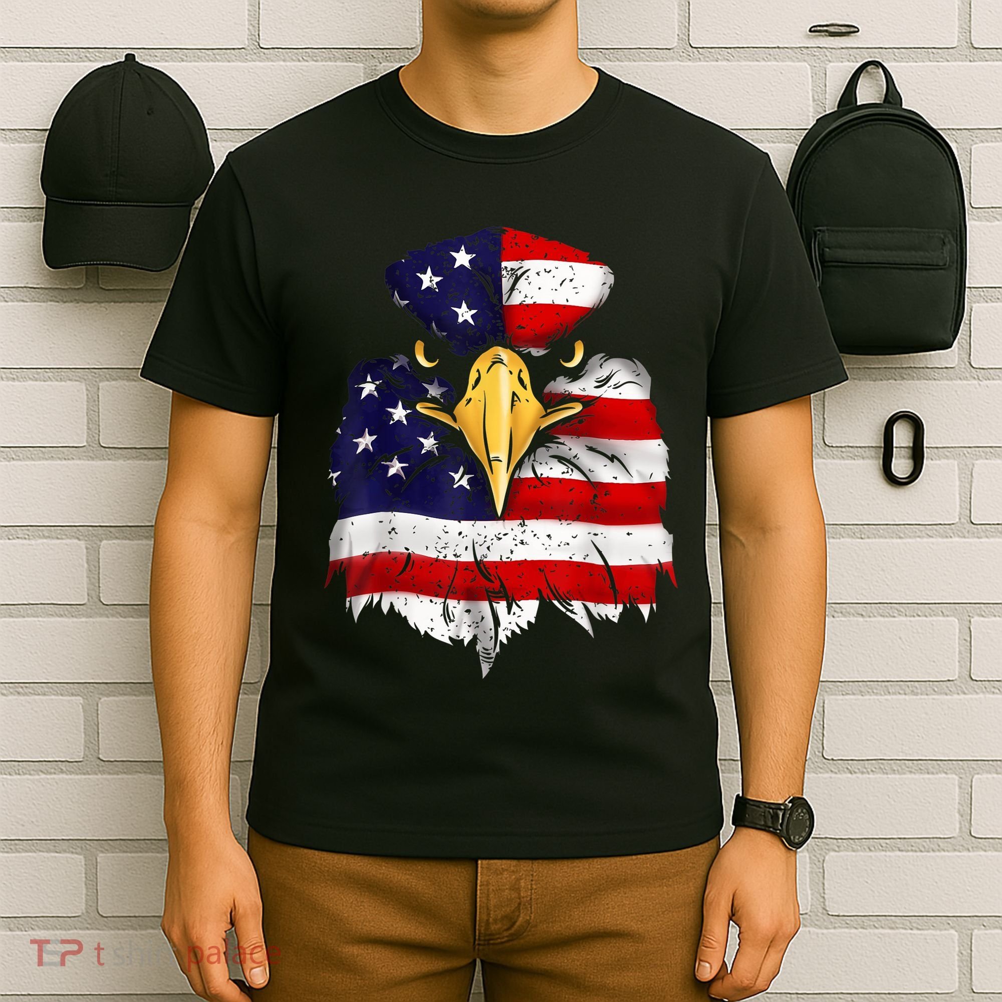 Bald Eagle 4th of July American Flag Patriotic Freedom USA T-Shirt