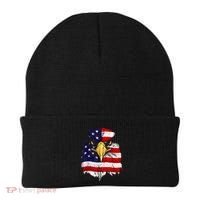 Bald Eagle 4th of July American Flag Patriotic Freedom USA Beanie thumb 0