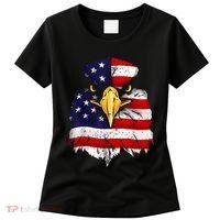 Bald Eagle 4th of July American Flag Patriotic Freedom USA Women's T-Shirt thumb 0