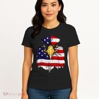 Bald Eagle 4th of July American Flag Patriotic Freedom USA Women's T-Shirt thumb 4