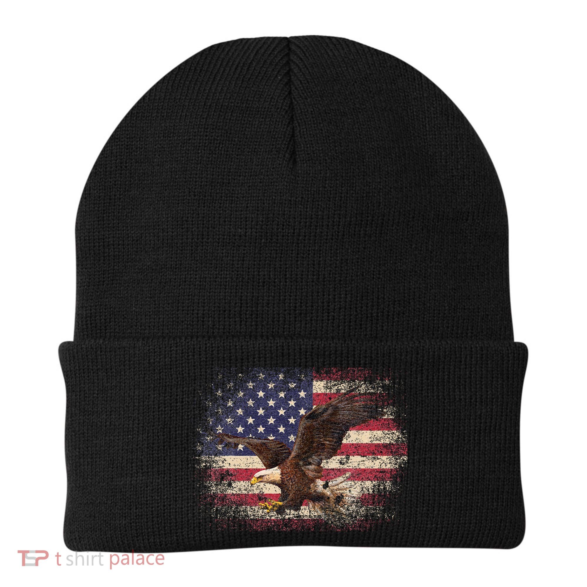Bald Eagle 4th Of July Christmas Gift American Flag Country Beanie