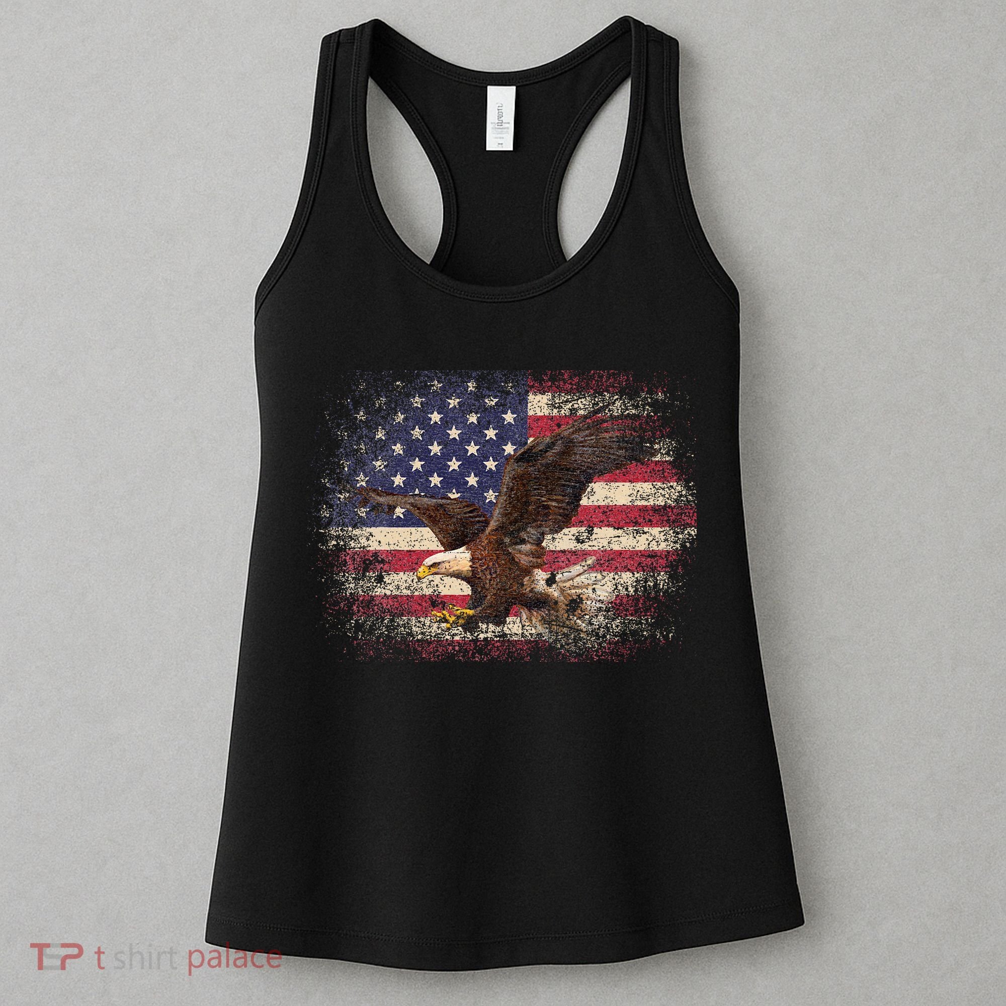 Bald Eagle 4th Of July Christmas Gift American Flag Country Women's Tank Top
