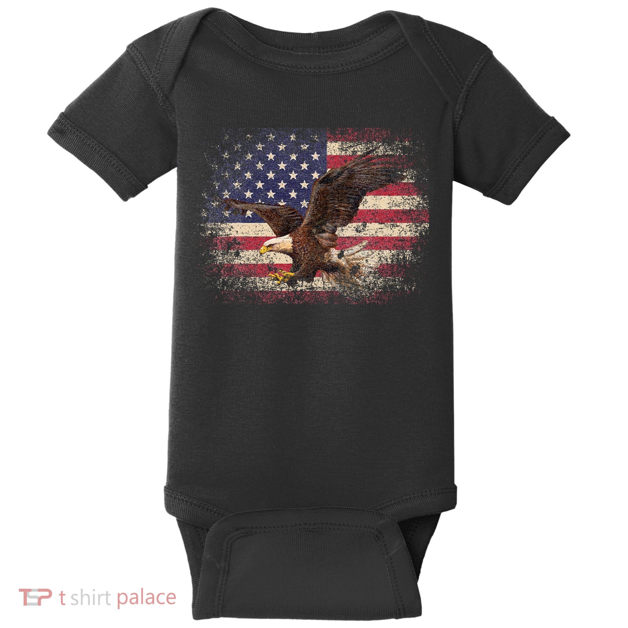 Bald Eagle 4th Of July Christmas Gift American Flag Country Baby Bodysuit