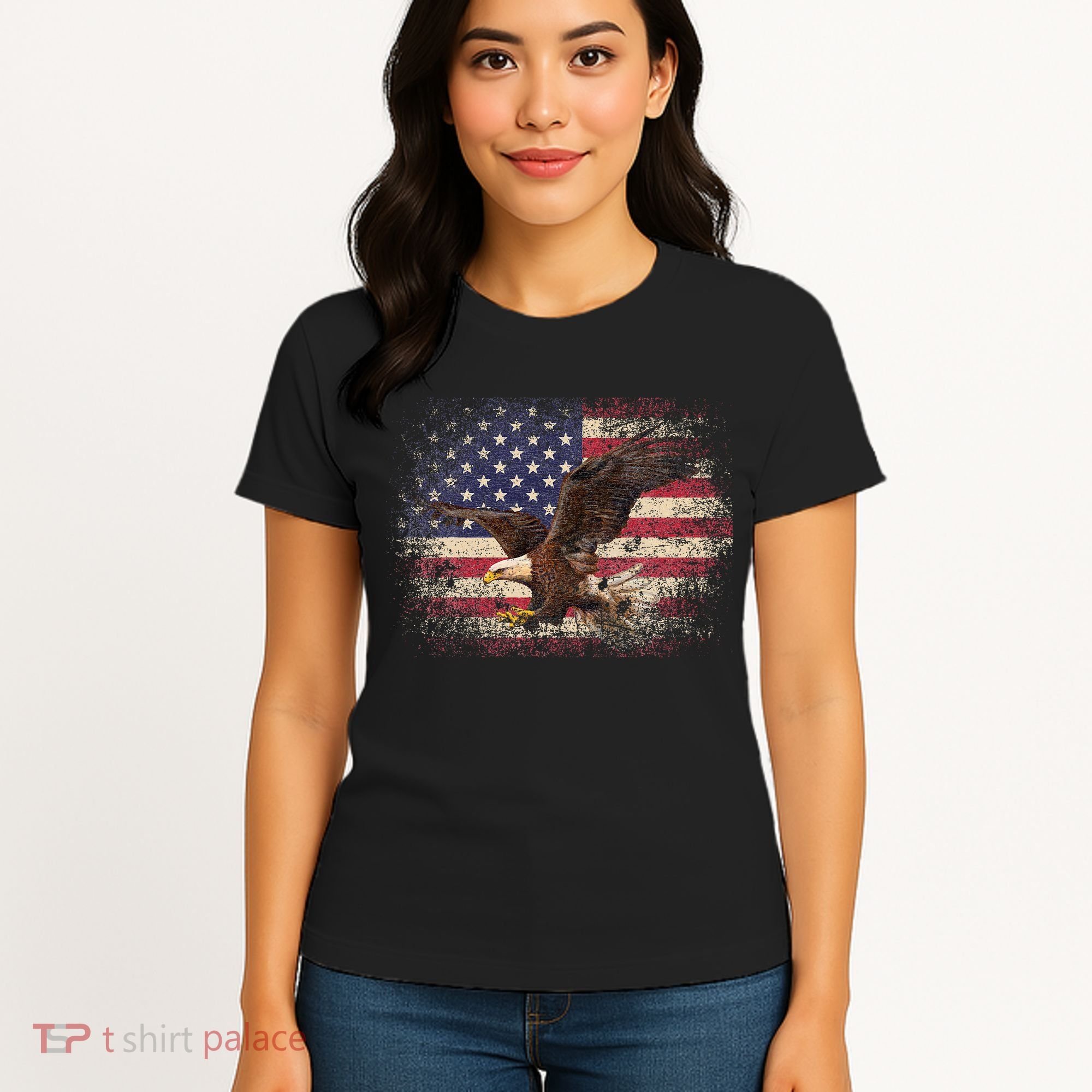 Bald Eagle 4th Of July Christmas Gift American Flag Country Women's T-Shirt