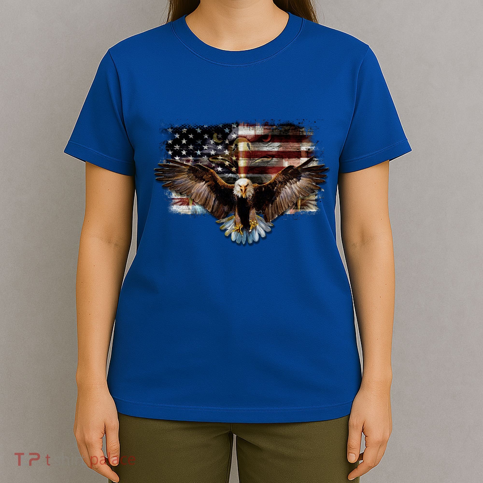 Bald Eagle 4th Of July American Usa Flag Eagle Patriotic T-Shirt