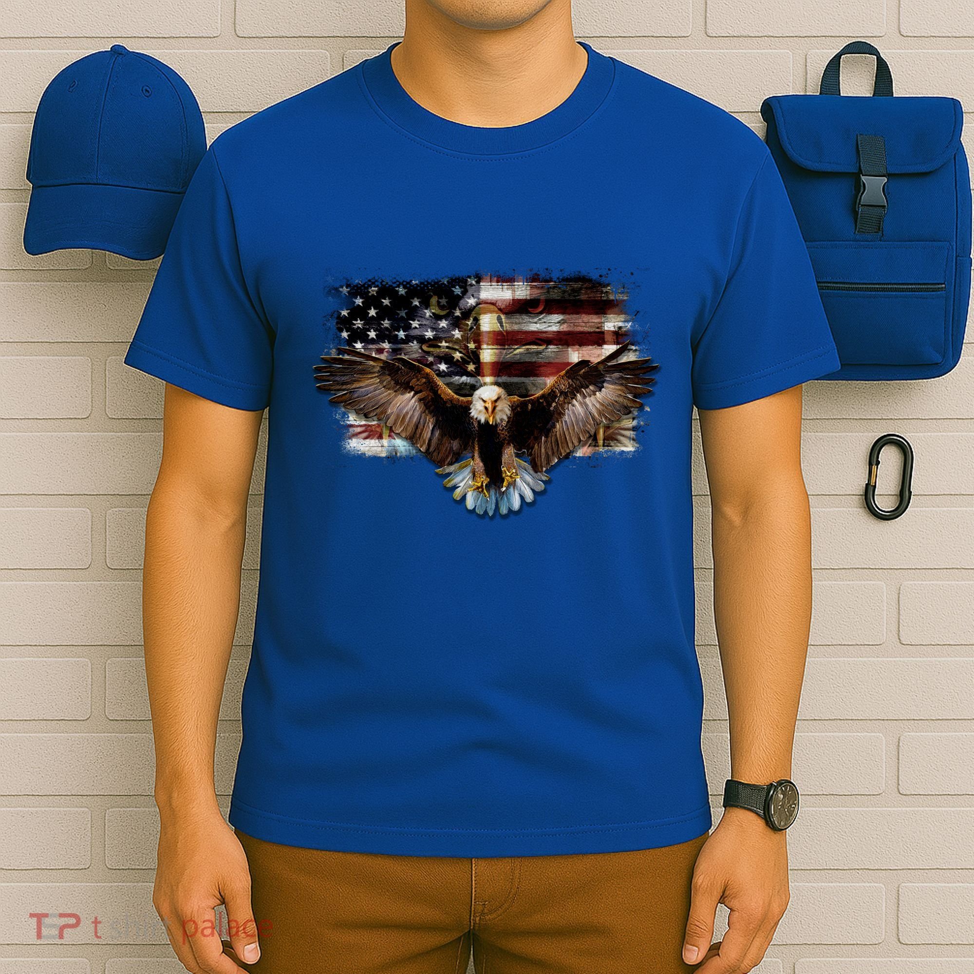 Bald Eagle 4th Of July American Usa Flag Eagle Patriotic T-Shirt