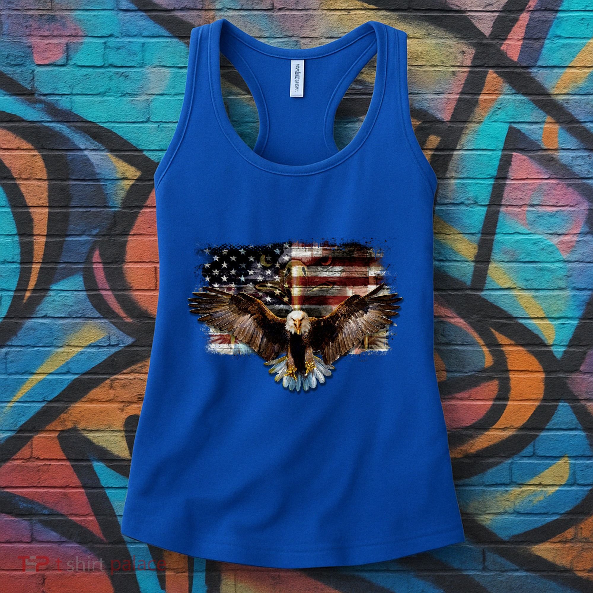 Bald Eagle 4th Of July American Usa Flag Eagle Patriotic Women's Tank Top