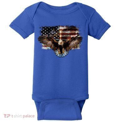 Bald Eagle 4th Of July American Usa Flag Eagle Patriotic Baby Bodysuit