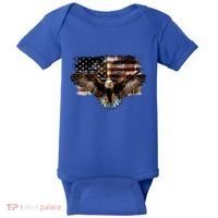 Bald Eagle 4th Of July American Usa Flag Eagle Patriotic Baby Bodysuit thumb 0