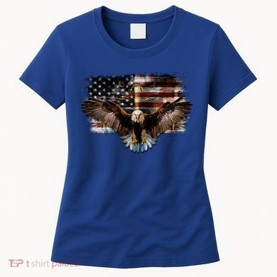 Bald Eagle 4th Of July American Usa Flag Eagle Patriotic Women's T-Shirt
