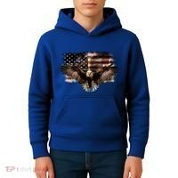 Bald Eagle 4th Of July American Usa Flag Eagle Patriotic Kids Hoodie thumb 4