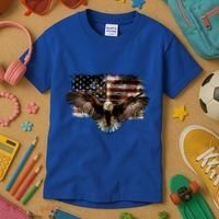 Bald Eagle 4th Of July American Usa Flag Eagle Patriotic Kids T-Shirt thumb 3