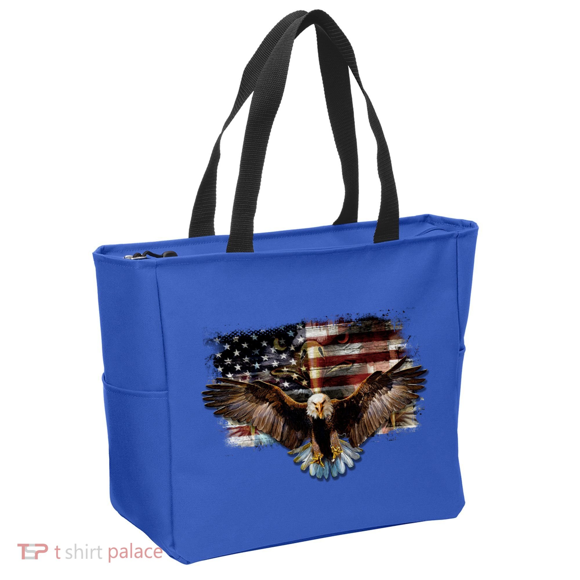 Bald Eagle 4th Of July American Usa Flag Eagle Patriotic Tote Bag