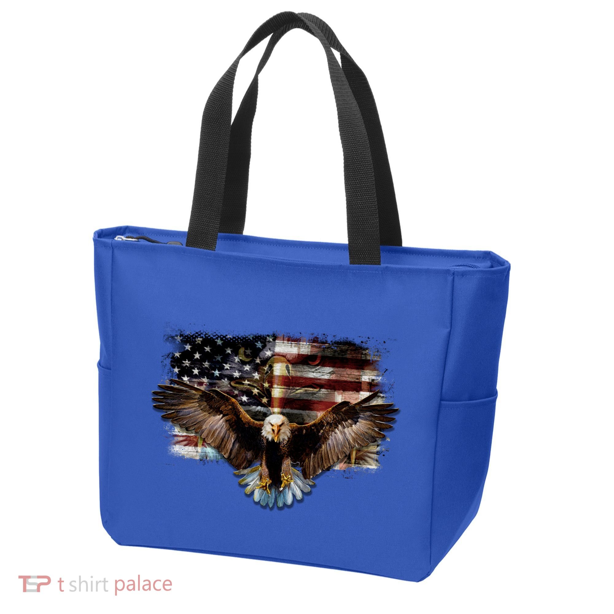 Bald Eagle 4th Of July American Usa Flag Eagle Patriotic Tote Bag