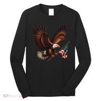 Bald Eagle American Flag 4th Of July Patriotic Man Woman Long Sleeve Shirt thumb 0