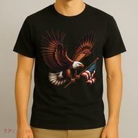 Bald Eagle American Flag 4th Of July Patriotic Man Woman T-Shirt thumb 3