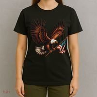 Bald Eagle American Flag 4th Of July Patriotic Man Woman T-Shirt thumb 4