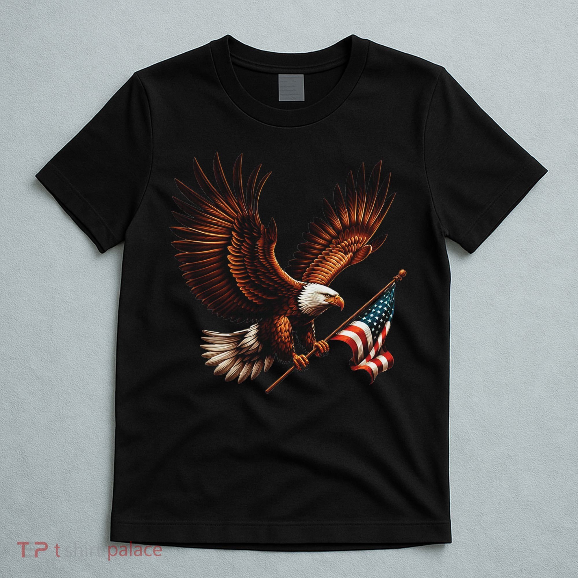 Bald Eagle American Flag 4th Of July Patriotic Man Woman T-Shirt