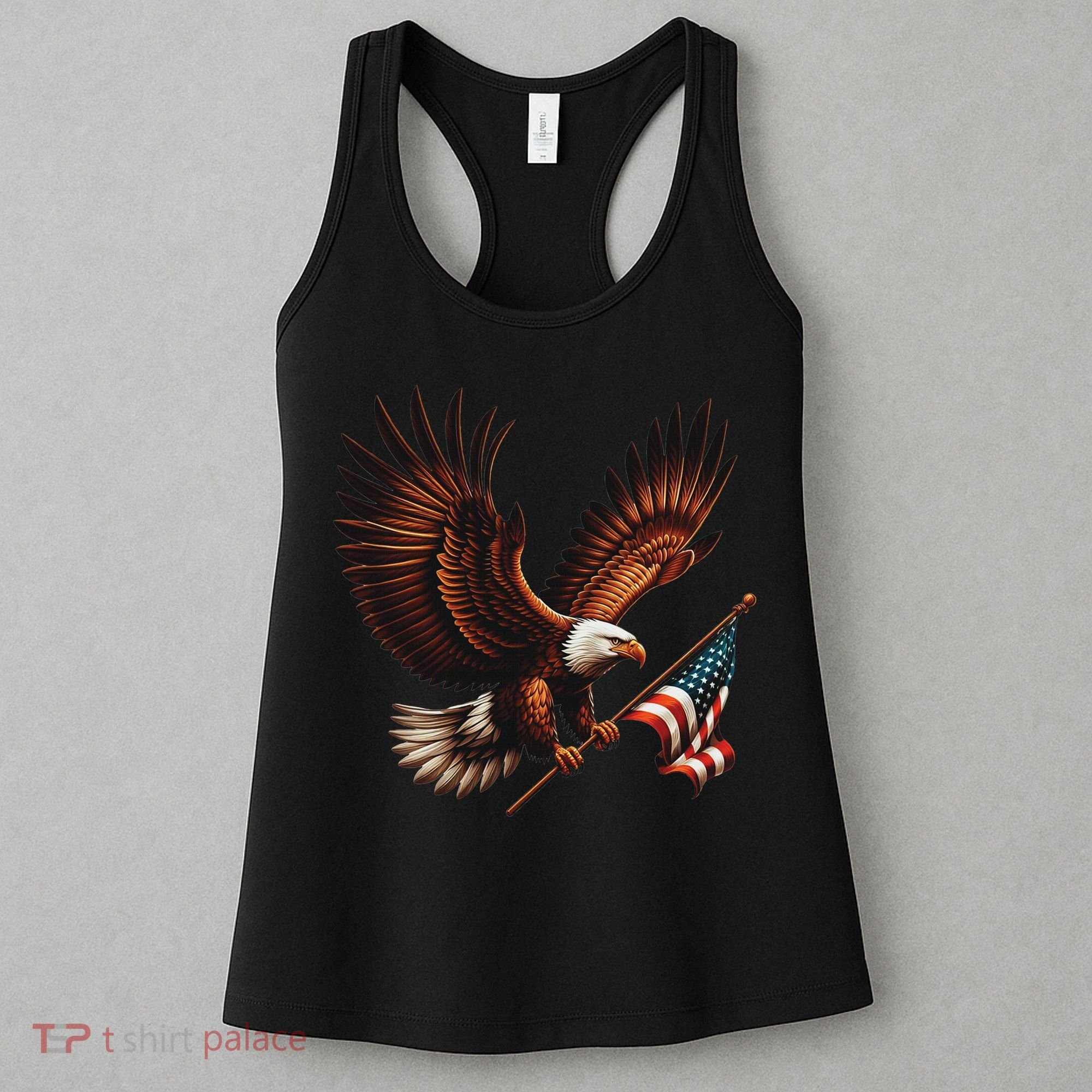 Bald Eagle American Flag 4th Of July Patriotic Man Woman Women's Tank Top