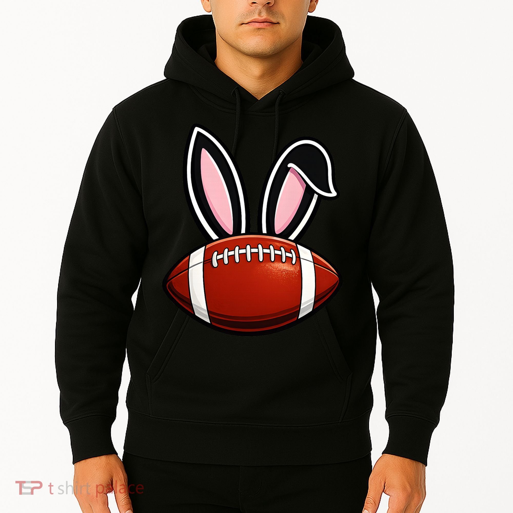 Bunny Ears American Football Fan Funny Easter Hoodie